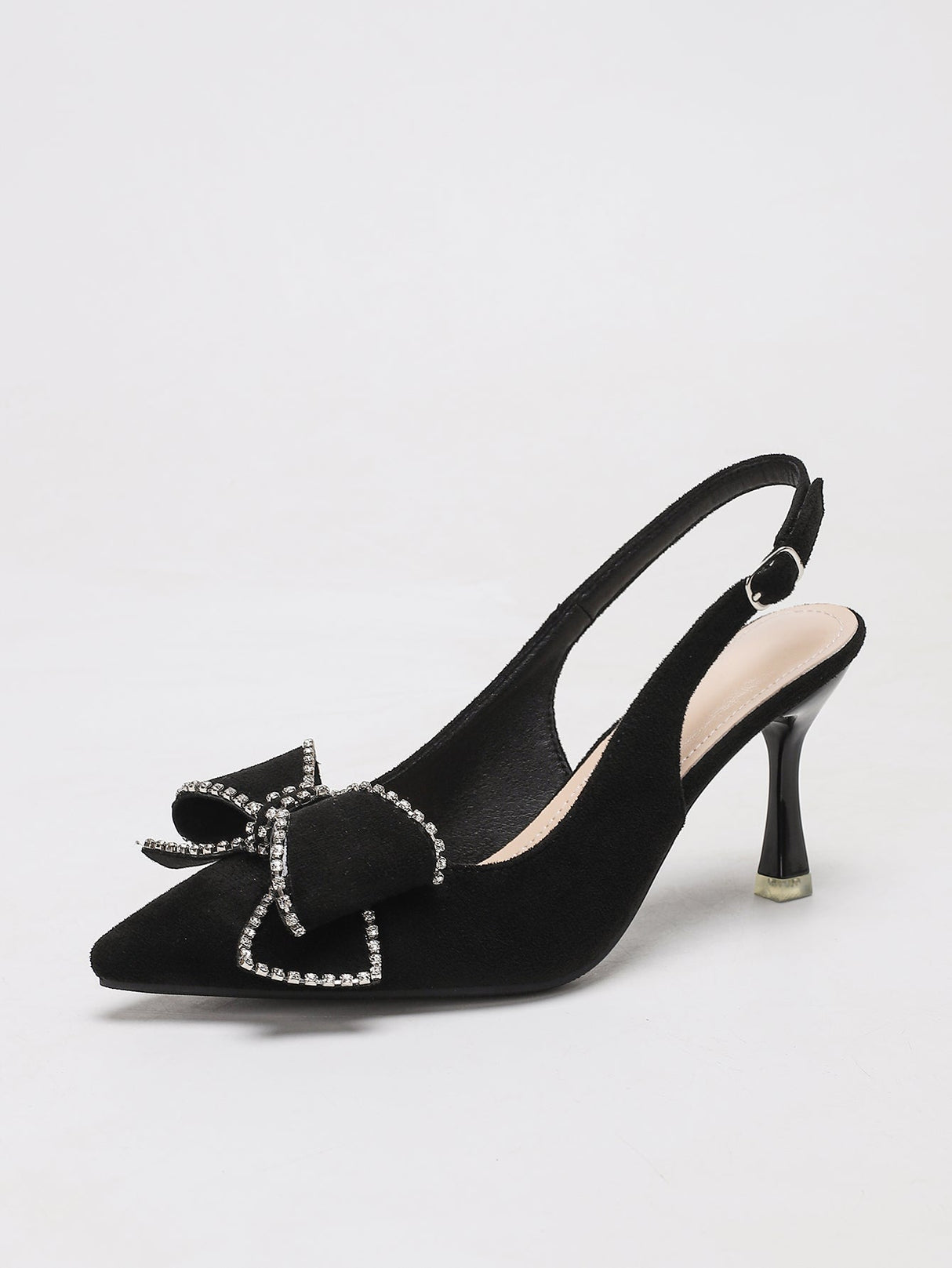 Escarpins à nœud en strass