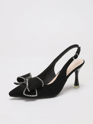 Escarpins à nœud en strass