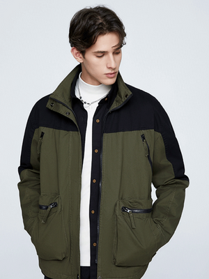 Multiple Pockets All-match Color Matching Windproof Outdoor Work Jacket