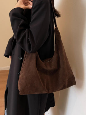 Sac bandoulière en daim polyvalent pour les trajets quotidiens et grande capacité