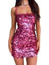Sequined Backless Mini Dress