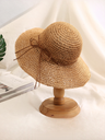 Wide-brimmed Straw Hat With Bow