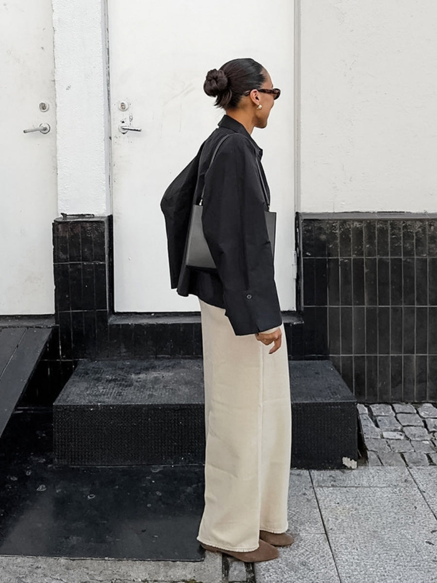 Straight raw-edge skirt