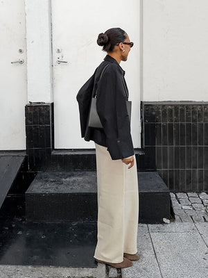 Straight raw-edge skirt