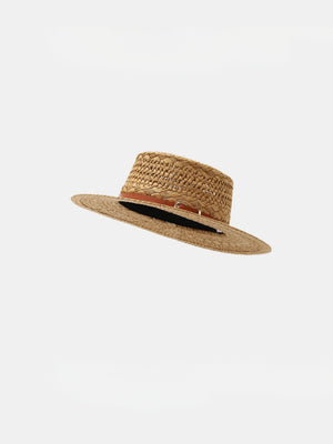 Flat-topped, Openwork Straw Hat For Sun Protection