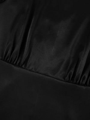 Crew Neck Long sleeve zipper Leg-of-mutton sleeve midi dress