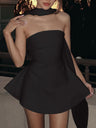 Ribbon Strapless Waist Shaping Mini&Short Dresses
