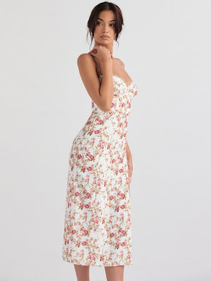 Floral Camisoles Lace Stitching Sexy Vacation And Leisure Maxi Dresses