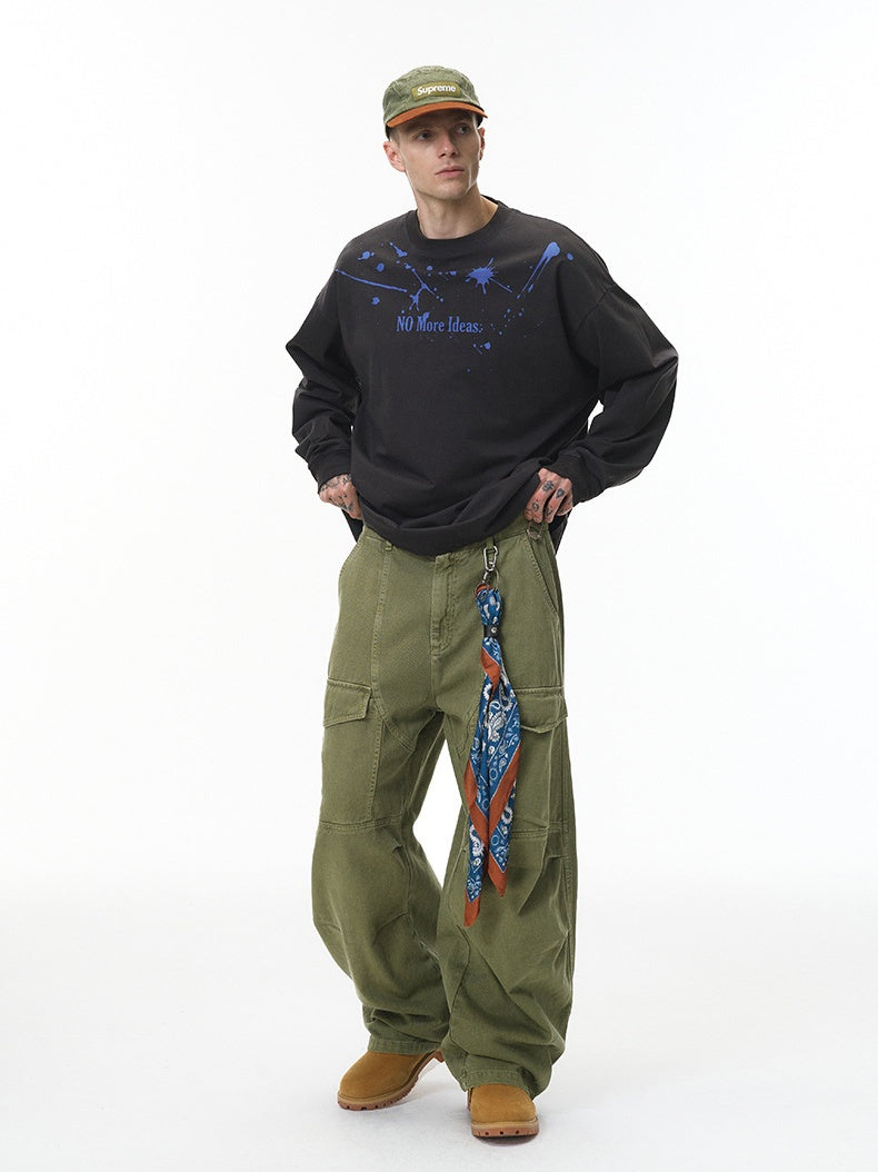 Liber Autumn Neutral wear Solid Color Cargo Trousers