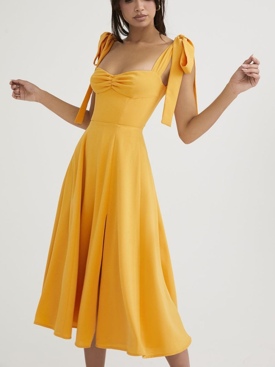 Maxikleider für Brautjungfern und Cocktailpartys mit Schnürung und Schlitz