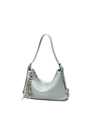 A Small, Soft, Hobo-style Large Shoulder Bag Made Of Top-grain Cowhide Leather, Perfect For Commuting, Versatile, Black, Crossbody, Or Underarm Style.