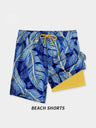 Outerwear Printed Straight-fit Quick-drying Loose-fit Double Layer Beach Shorts