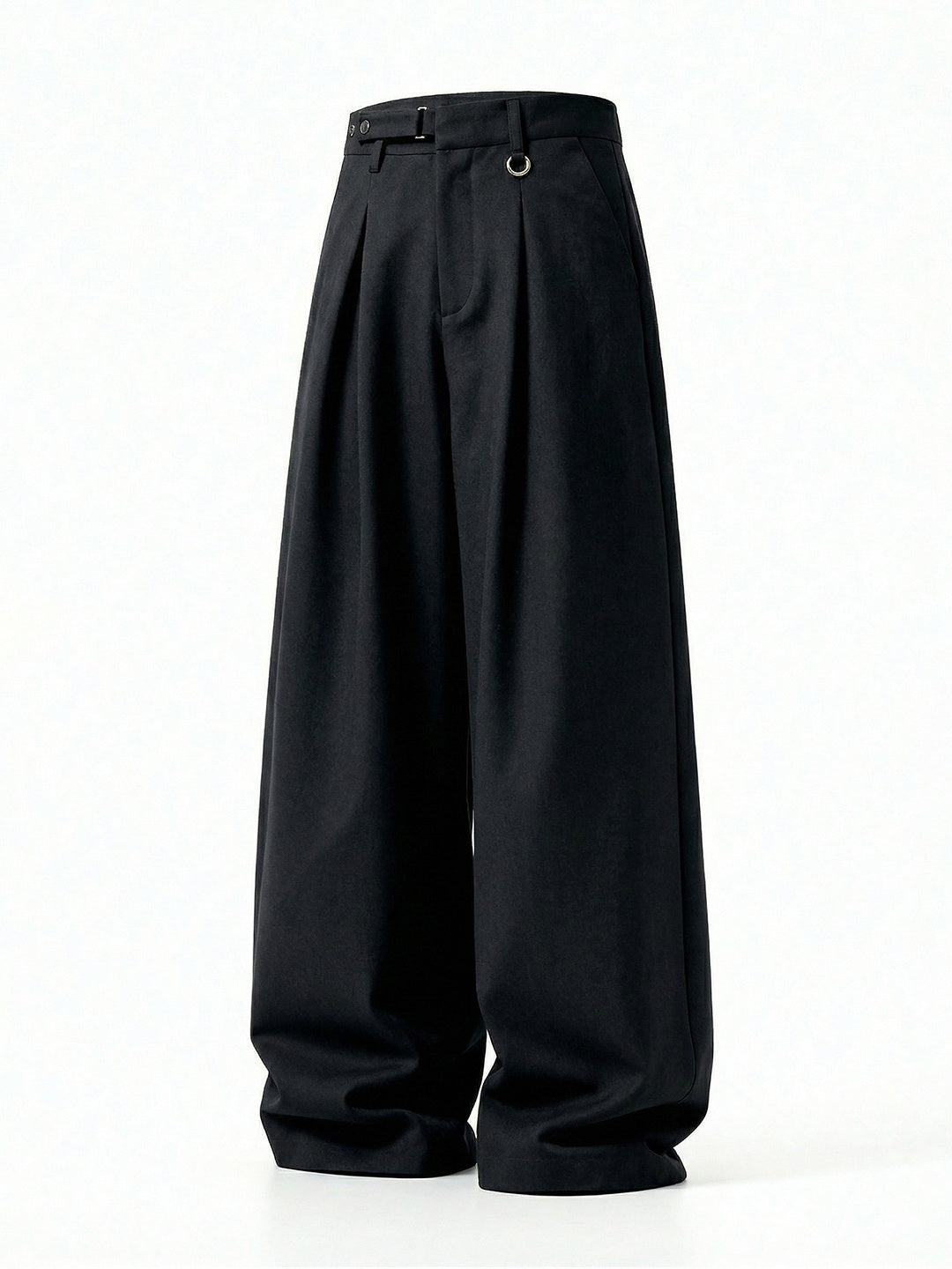 Adjustable Waist Stereo Gathering Straight-fit Dress Pants