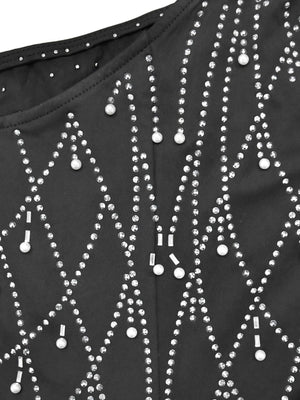 Strassbesetzte, asymmetrische, glänzende Party-Maxikleider