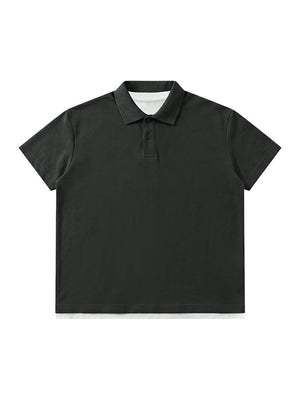 Layered-look Patchwork Business Polo Shirt