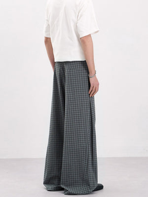 Old Money Style Pleated Plaid Dress Pants Pants