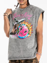 Retro Washing Water Printed Tank Tops