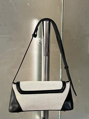 Color-blocked Casual Commuter Versatile Retro Shoulder Bag