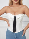 Tie Cuff Fishbone Chest Wrap Slim Waist And Sexy Tank Tops&Camis