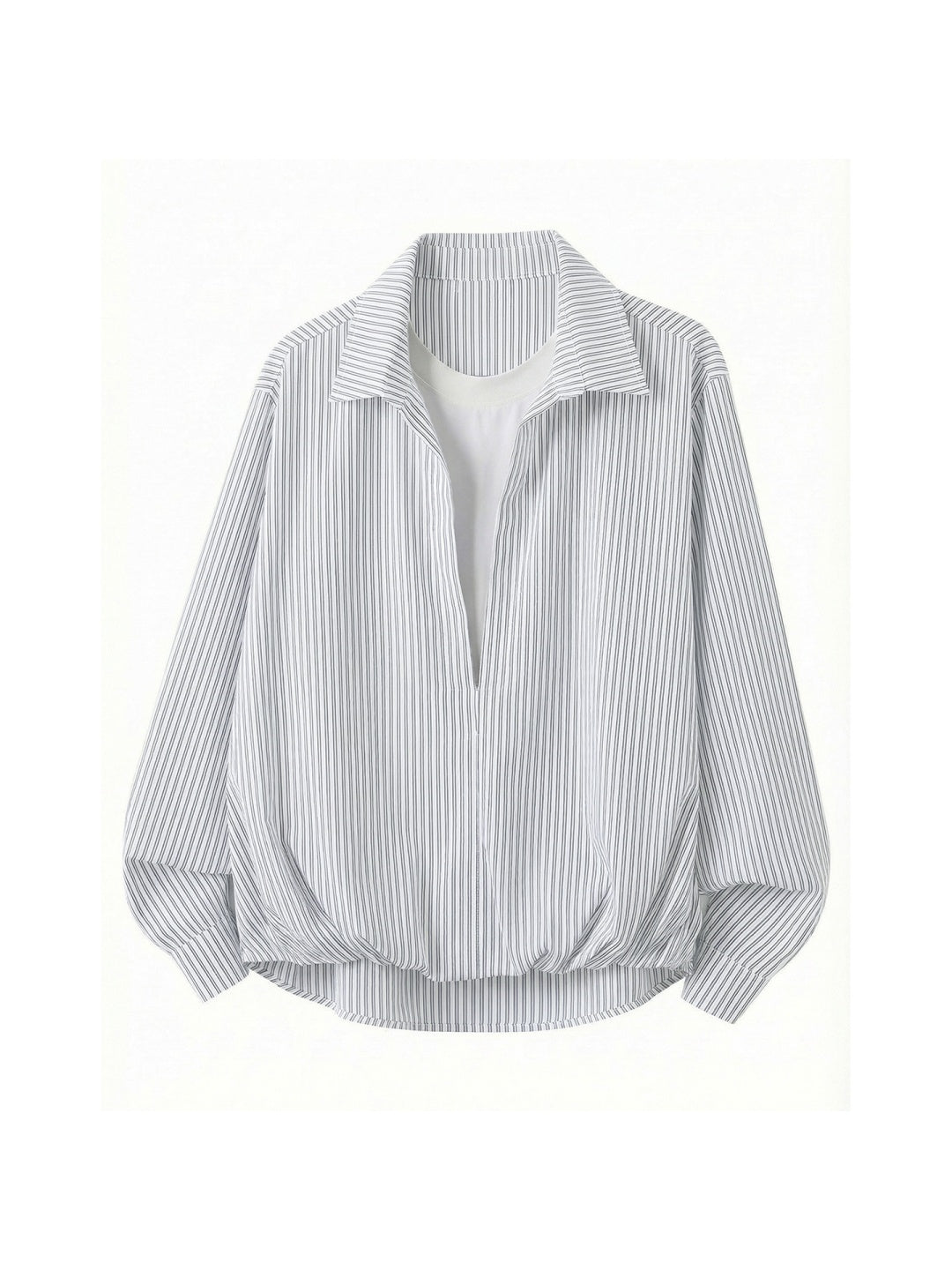 Deep V Layered-look Boxy Shirts
