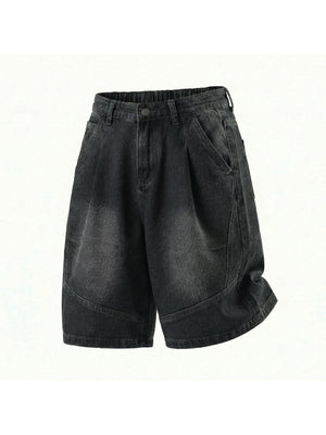 Loose-fit Water-washed Distressed Five Points Denim Shorts
