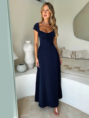 Liber Summer Women's Bandage Solid Color Maxi Dresses