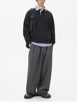 Layered-look Stripes Patchwork Color-blocked Sweatshirts&Hoodies