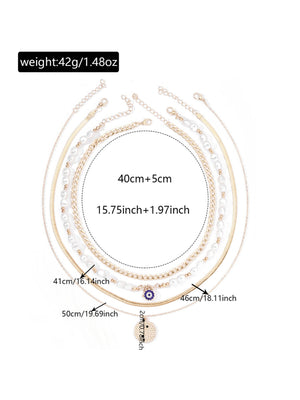 Round Tag Multi-layer Necklace