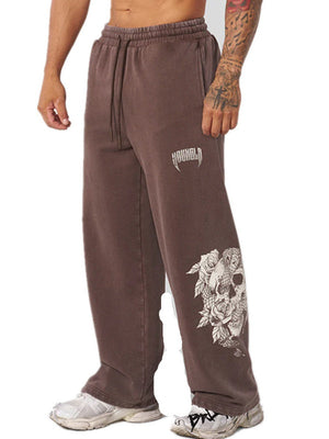 Printed Straight Loose Pants