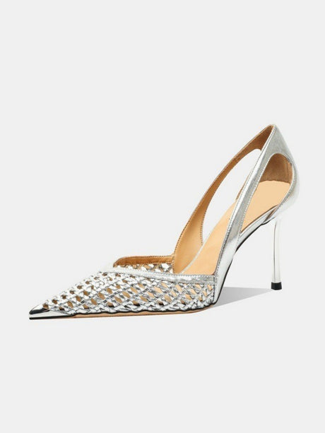 Woven Openwork High Heels