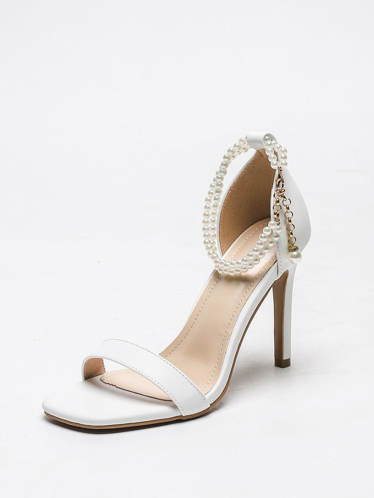 Sandales à talons hauts à brides perlées pour femmes