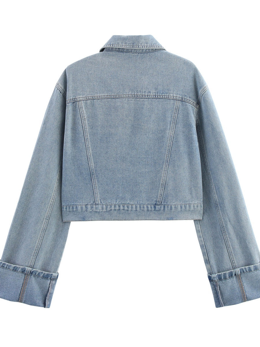 Regular Pocket Decoration Denim Jacket