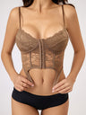 Lace See-through Backless Cross Straps Bra Irregular Tank Tops&Camis