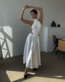 Elegant High-waisted Satin Satin Long Skirt With A Full Hem