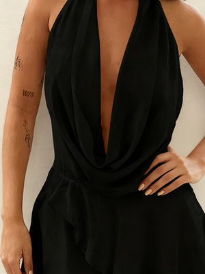 Swing Collar Chiffon Halter Reunion Mini&Short Dresses