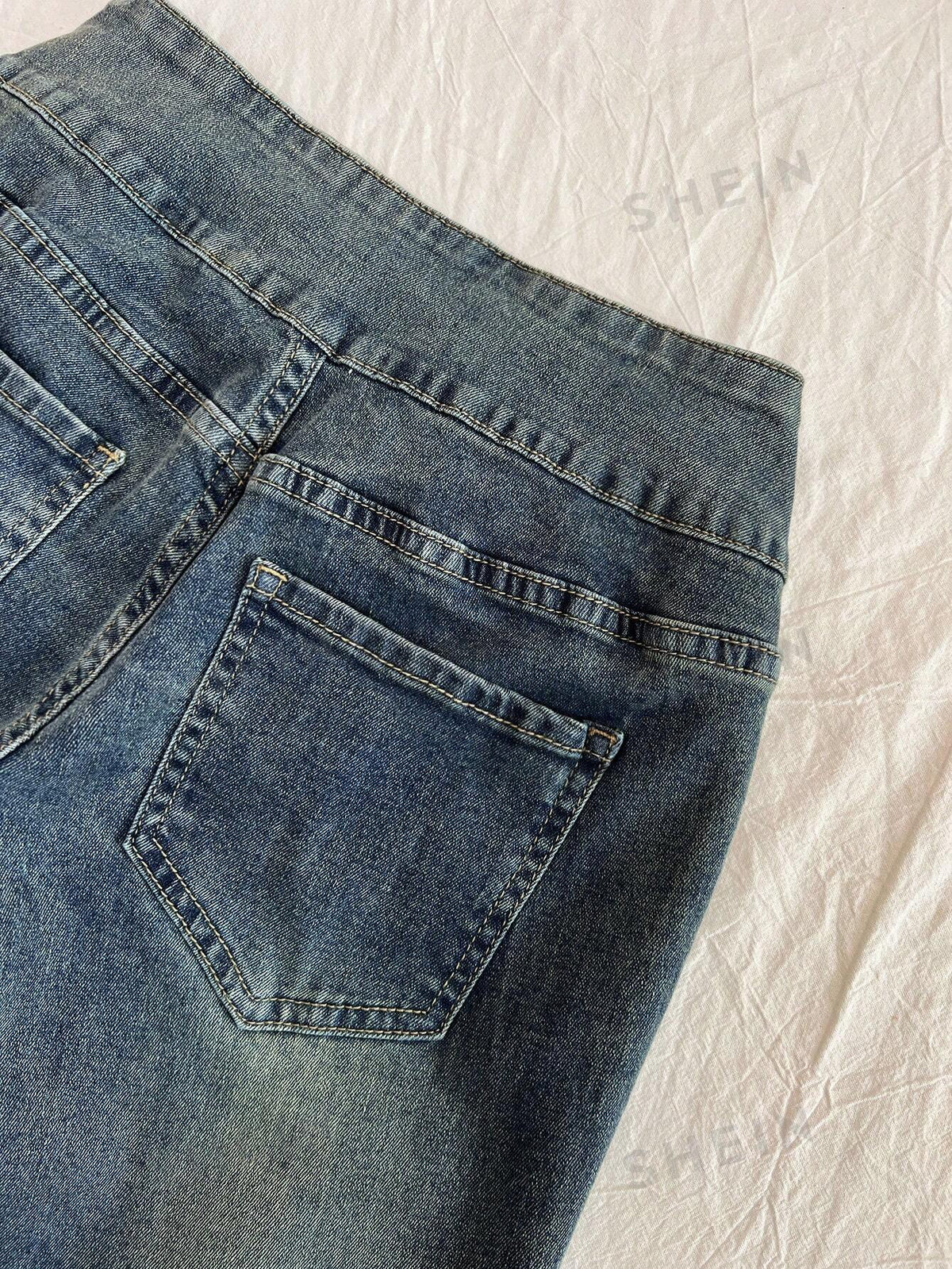 American Casual Denim Flared Trousers