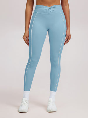 Color-blocked Twisted High-waisted Yoga Fitness Exercise Pants