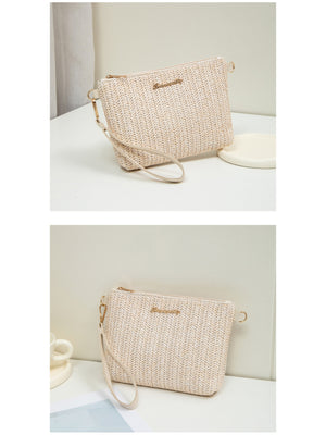 Resort Striped Straw Crossbody Bag