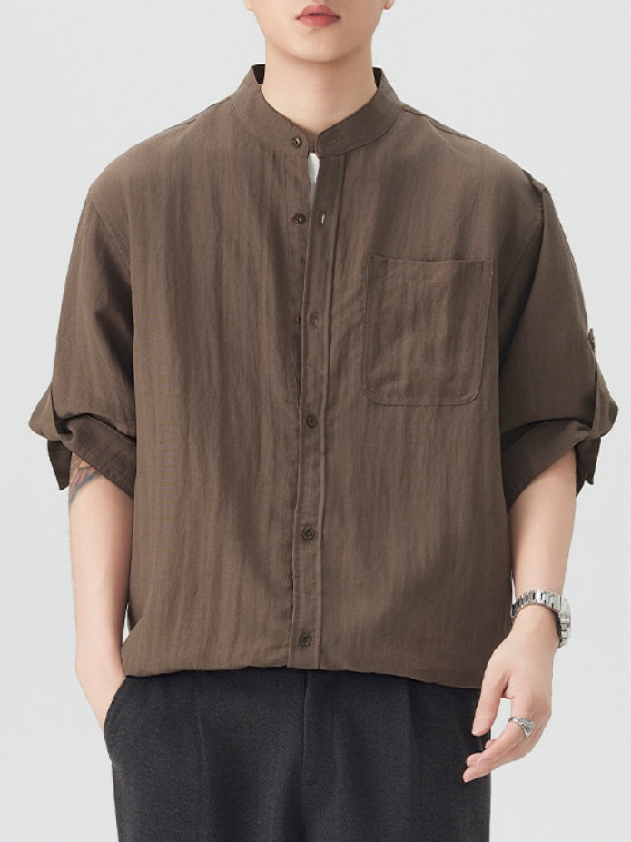 Imitation Linen Three-quarter Sleeves Shirts