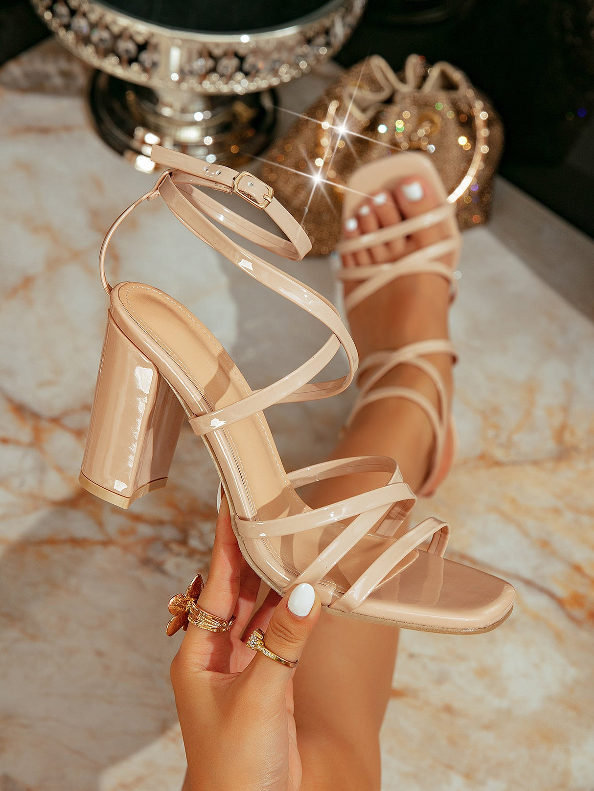Strappy Women's High-heeled Sandals