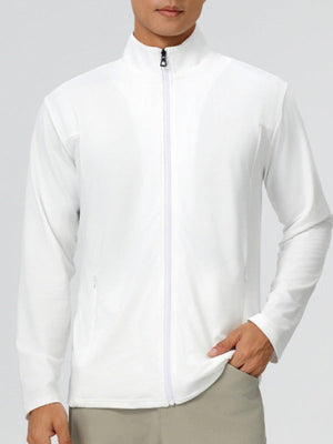 Stand Collar Solid Color Slim Coat Jackets