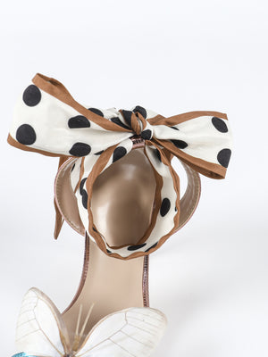 Colorful 3D Butterfly Polka Dot Strappy High-heeled Sandals