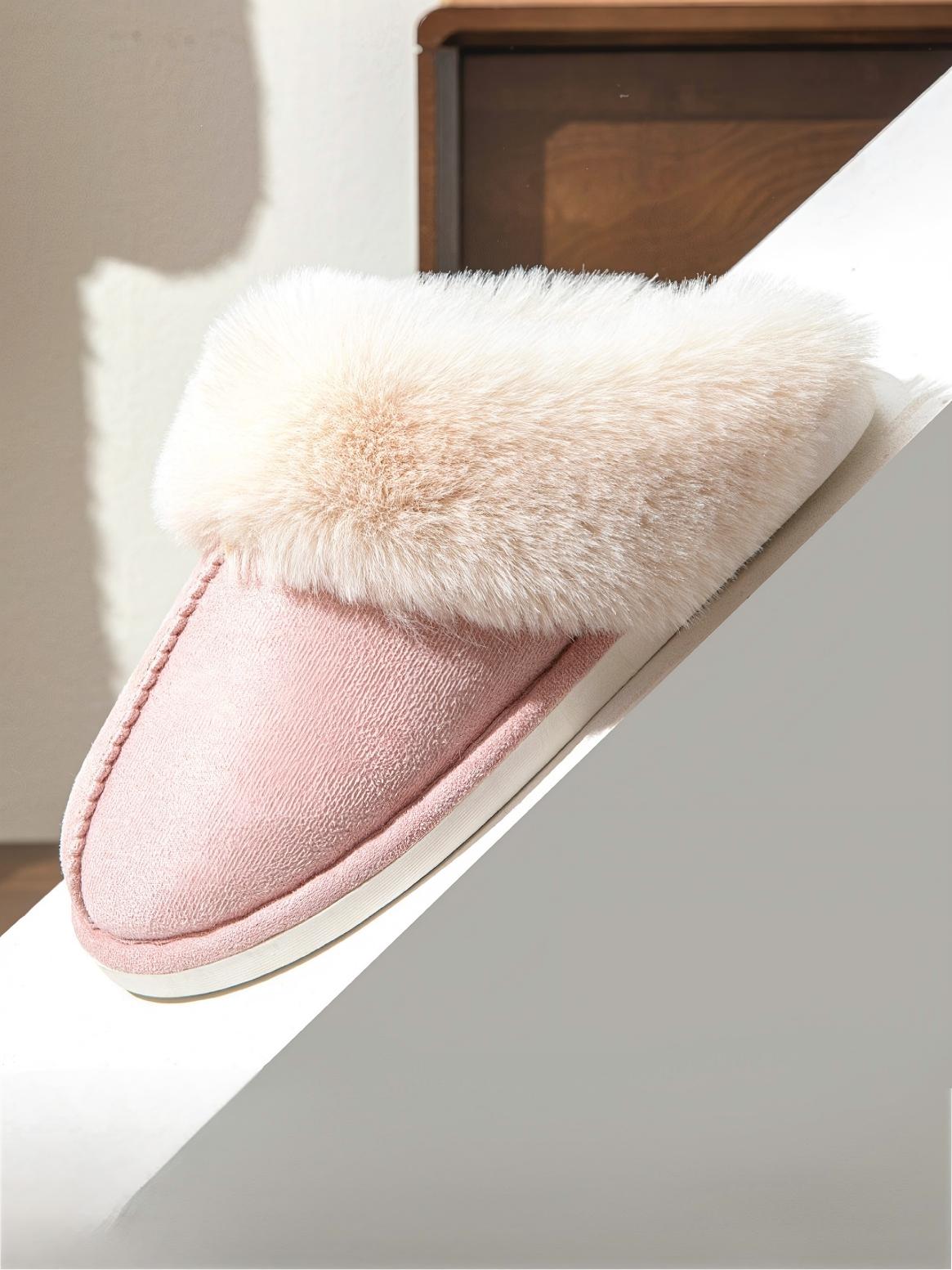 Solid Color Plush Slippers