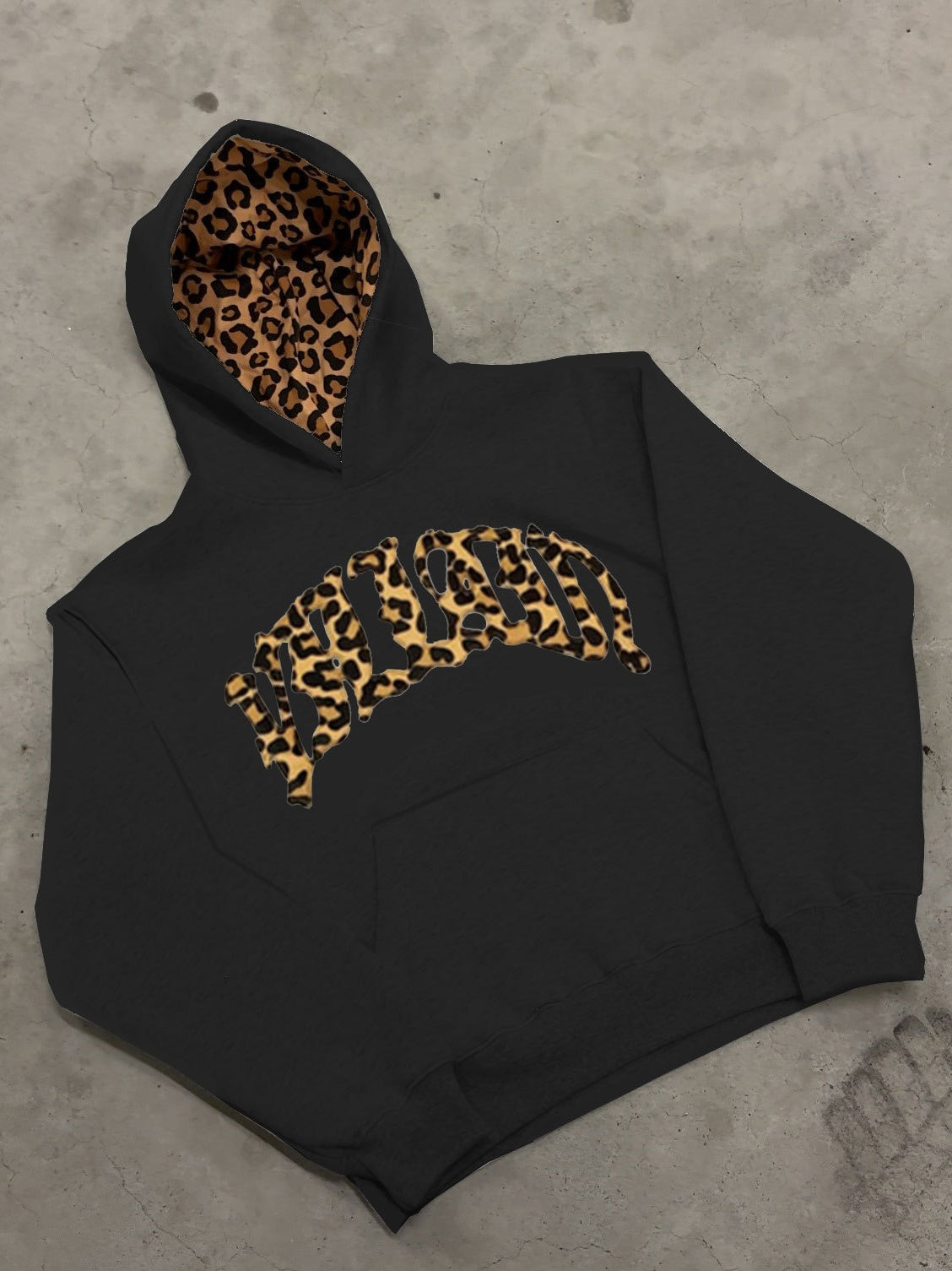 INS Leopard Print Letters Stickerei Hoodies Set