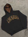 INS Leopard Print Letters Stickerei Hoodies Set