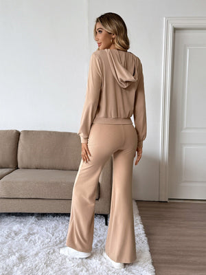 Hoodies Khaki knitted two-piece trousers