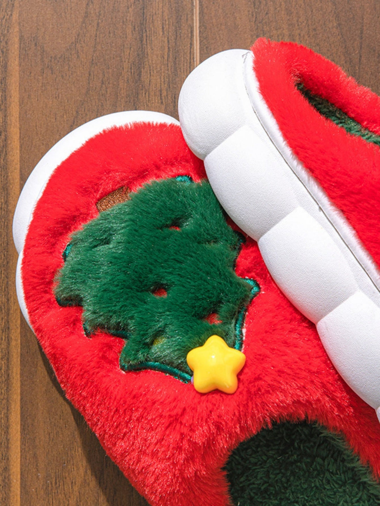 Christmas Tree Colorblock Platform Slippers