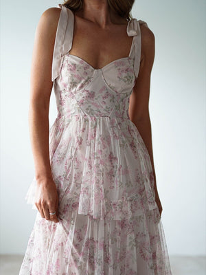 Camisoles Backless Cake Skirt Pink Formal Dress Maxi Dresses