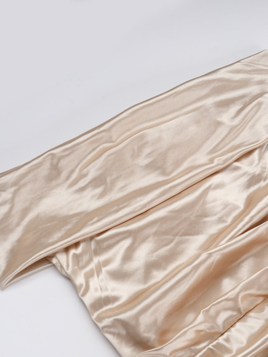 Liber Autumn Women's Slit Solid Color Midi Dresses