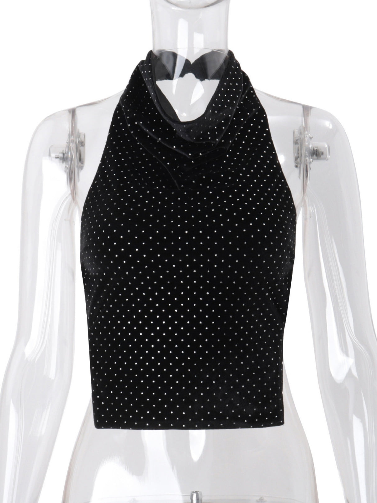 Polka Dots Halter-neck Sleeveless Backless Tank Tops